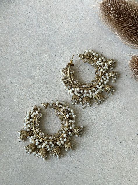 SAIRA Earrings - Toshi Jewels Keep Smile, Trendy Silver Jewelry, Indian Wedding Jewelry Sets, Fancy Jewelry Necklace, Pretty Jewelry Necklaces, Polki Earrings, Fancy Jewellery Designs, Indian Jewellery Design Earrings, Indian Jewelry Sets