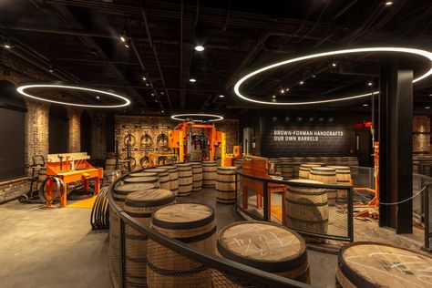 Brewery Interior Design, Brewery Decor, Focus Lighting, Hospitality Lighting, Barrel Room, Architectural Lighting Design, Beer Store, Retail Lighting, Old Bar