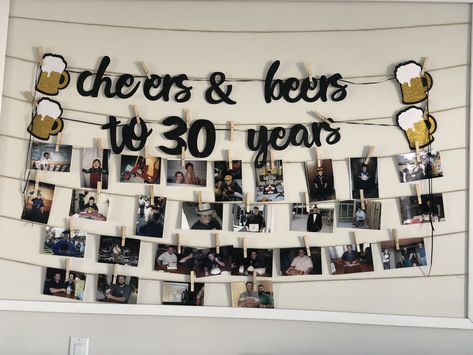 Male 30th Birthday Decorations, 30th Bday Party Decorations, Birthday Picture Banner, Dirty 30 Party, 30th Birthday Party Themes, 30th Birthday Banner, 30th Bday Party, 30th Birthday Party Decorations, Big 30