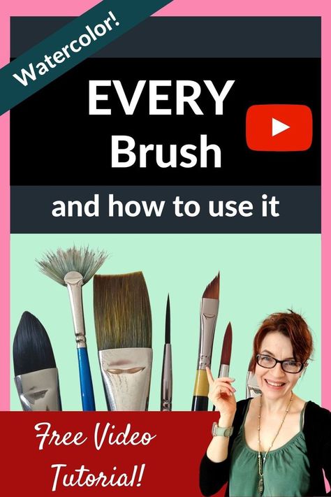 Paint Brushes Guide, Brushes And Their Uses, Watercolour Practice, Paint Brush Sizes, Brush Guide, Paintings Tutorials, Rules For Kids, Watercolor Lessons, Best Brushes