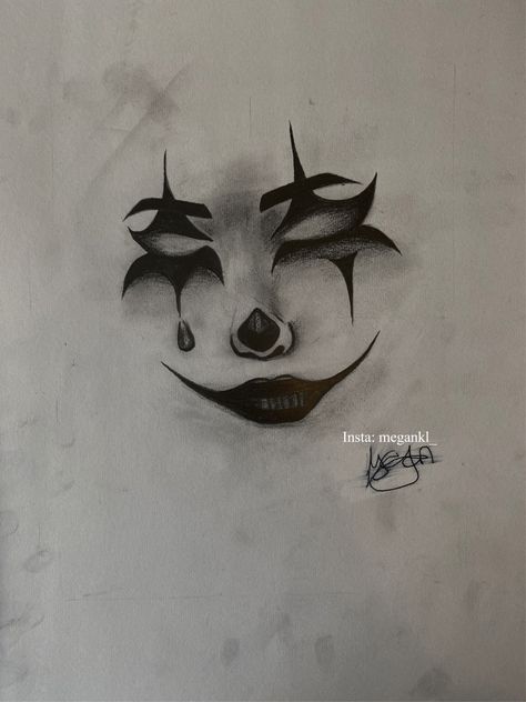 Clown Face Tattoo, Scary Clown Drawing, Owl Painting Acrylic, Scary Drawings, Clown Face, Clown Horror, Clown Tattoo, Prison Art, Mask Drawing