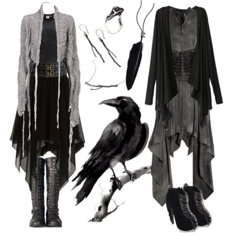 Winter Goth Outfits, Modern Witch Outfit, Dark Mori Fashion, Raven Outfits, Dark Hippie, Winter Goth, Strega Fashion, Dark Mori, A Crow