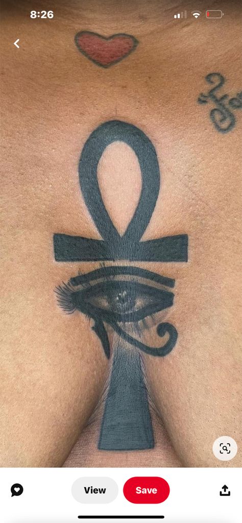 Egyptian Eye Tattoos, Cute Foot Tattoos, Ankh Tattoo, Small Chest Tattoos, Feminine Tattoo Sleeves, Meaningful Tattoo Quotes, Forarm Tattoos, Black Girls With Tattoos, Tasteful Tattoos