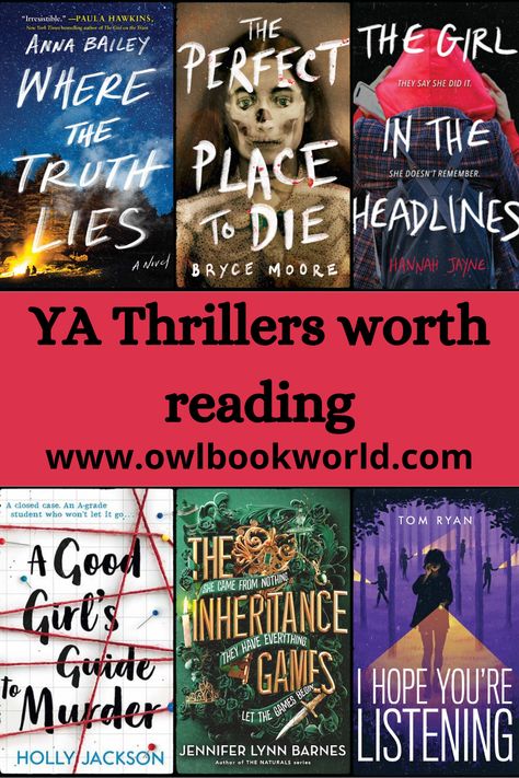 Trying to figure out what you want to read next? Here is a list of YA Thrillers that is completely worth reading. included are a few YA crime thrillers and YA psychological thrillers. Ya Thriller Book Recommendations, Thrillers To Read, Young Adult Thriller Books, Ya Thriller Books, Booktok Checklist, Ya Mystery Books, Ya Thrillers, Best Psychological Thrillers Books, Teenage Books To Read