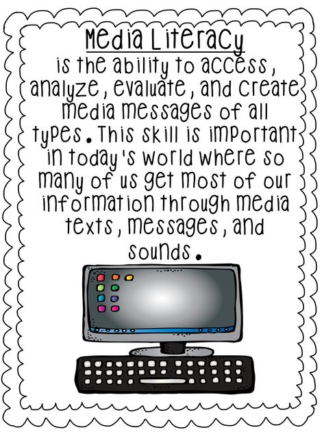 Media Literacy Poster, Media Literacy Anchor Chart, Media Literacy Activities, Preschool Technology, Media Literacy Lessons, What Is Media, Friendly Letter Writing, Digital Citizen, Classroom Anchor Charts