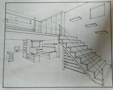 Creating Unique Spaces with Interior Sketch Design Loft Drawing, Mezanine Interior, Studio Mezzanine, Mezzanine Floor Design, Mezzanine Plan, Mezzanine Floor Plan, Interior Architecture Sketch, Furniture Drawing, Architecture Mapping