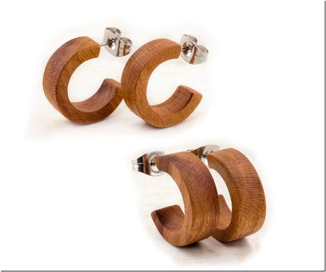 Minimalist Wood Stud Earrings To Decorate Your Natural Ear Lobes Wooden Earrings Studs, Hoop Earrings Diy, Bamboo Jewelry, Wood Stud Earrings, Wood Jewelery, Wood Earrings Stud, Wood Studs, Jewellery Sketches, Wooden Hoop