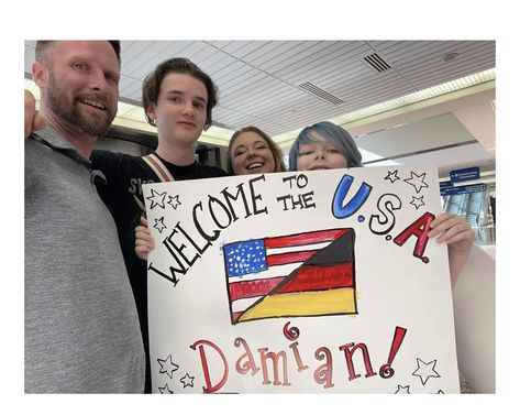 German Exchange Student, Airport Welcome Signs Exchange Student, Foreign Exchange Student Welcome Sign, Exchange Student Welcome Sign, Airport Welcome Signs, Student Posters, Foreign Exchange Student, Airport Signs, Exchange Program