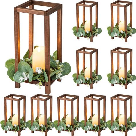 PRICES MAY VARY. What You Get: you will receive a set of 10 decorative wooden candle lanterns (candles are not included), measuring 13 inch in height and the base is 5.47 x 5.5 inches, ample quantity can meet your daily need, which is ideal for wedding table decoration Quality Material: the wooden candle lantern decorative is made of quality pine wood, which is resistant to abrasion, the surface of the wood frame is so smooth; Whether you put it indoors or outdoors, it can continue to work for y French Bistro Decor, Lantern For Wedding, Wooden Candle Lanterns, Ultimate Wedding Checklist, Bistro Decor, Rustic Wood Candle Holders, Rustic Wood Lanterns, Winter Wonderland Decor, Wedding Lantern