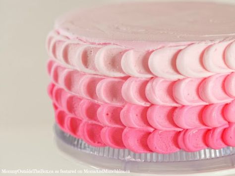 Pink Ombre Cake, Petal Cake, Ombre Cake, Ombre Pink, Cake Frosting, Diy Cake, Pink Cake, Cake Tutorial, Cake Decorating Tips