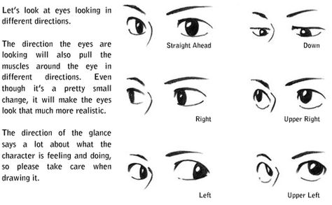 Picture Drawing Looking Down Face, Annoyed Eyes Drawing Anime, Where To Place Eyes Drawing, Drawing Eyes Looking Up, Drawing Winking Eyes, Looking Down Expression, Anime Eyes Angles, Eyes Looking Sideways Drawing, How To Draw Eyes Looking Up