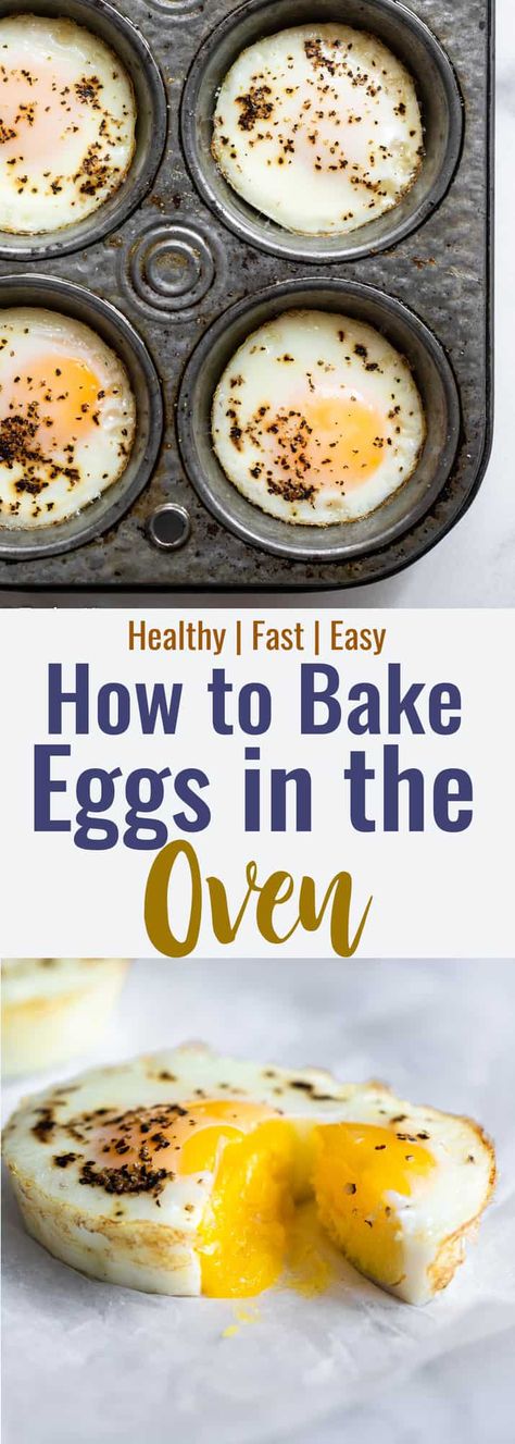 How to Cook Eggs in the Oven - An easy way to cook eggs to feed a crowd that is quick, mess free and could not be any easier! Also great for meal prep and simple protein packed snacks! | #Foodfaithfitness | #glutenfree #paleo #keto #lowcarb #whole30 Bake Eggs, Eggs In The Oven, Packed Snacks, Eggs In Oven, Ways To Cook Eggs, Cook Eggs, Over Easy Eggs, Protein Packed Snacks, Feed A Crowd