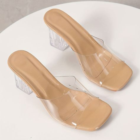 Faster shipping. Better service Summer High Heels Sandals, Summer Sandals Heels, Comfortable Pumps, Clear Sandals, Summer High Heels, Transparent Heels, Heeled Mule, Shoes Heels Classy, Crystal Heels