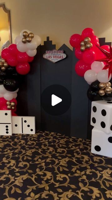 Custom Items/Event Decor/Balloons on Instagram: "Happy to have collaborated with @tieabowrentals to be apart of this amazing casino night fundraiser supporting our town’s children and their education. Thank you @lfeducationfoundation 😊 .  .  .  .  #njpartydecor #balloondecor #partyideas #partyinspo #njeventplanner #party #trending #create #craftymomma #craftlife #events #diy #supportsmallbusiness #shopsmallbusiness #shoplocal #share #njevents #fundraising #fundraisingevent #education #casinonight" Casino Night Decorations Diy, Decor Balloons, Casino Night Fundraiser, Casino Theme Party Decorations, Casino Night Party, 65th Birthday, Our Town, Casino Night, Casino Party