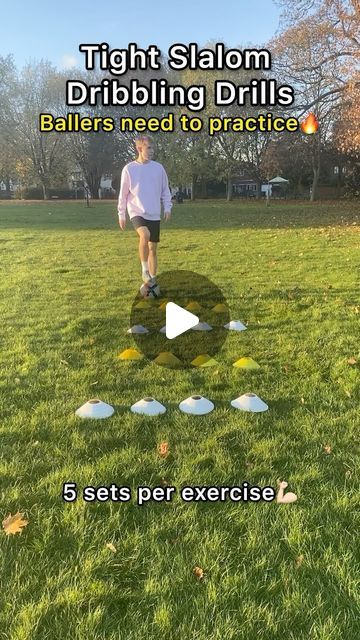 Soccer Speed And Agility Drills, Soccer Footwork Drills At Home, How To Dribble A Soccer Ball, Soccer Workouts For Kids, Dribbling Drills Soccer, Soccer Footwork Drills, Soccer Exercises, Soccer Dribbling Drills, Coaching Soccer