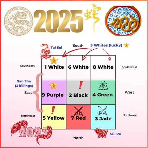 The 2025 year of the snake Flying Star Feng Shui and afflictions Feng Shui Chart, Feng Shui Basics, Feng Shui Elements, Feng Shui Tips, Chinese Herbs, Year Of The Snake, Fortune Telling, Blog Planner, Under The Influence