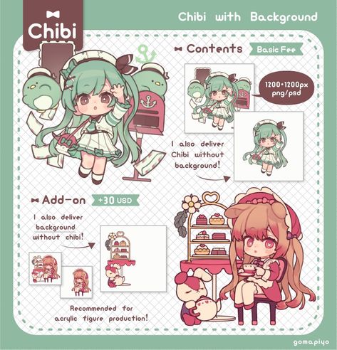 Chibi Keychain Pose, Character Card Design, Commission Sheet Reference, Patreon Ideas, Commission Sheet, Chibi Commission, Chibi Emotes, Chibi Body, Artist Alley