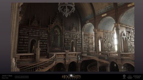 ArtStation - Hogwarts Library Hogwarts Library Restricted Section, Hogwarts Library, Hogwarts Founders, Jacob Black, Wizarding World Of Harry Potter, Wizarding World, Hogwarts, Harry Potter, Art Design