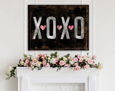 Modern Farmhouse Wall Decor, Diy Valentine's Day Decorations, Rustic Valentine, Side Edges, Love Art Print, Valentines Sign, Diy Valentines Decorations, Country Christmas Decorations, Holiday Wall Art