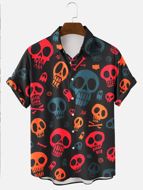 Buy Shirts For Men Online | 2022 The Best in Men's Fashion Collection – Royaura Loose Shirts, Summer Gift, Halloween Skull, Character Outfits, Floral Shirt, Shawl Collar, Gift For Men, Look Cool, Hawaiian Shirt