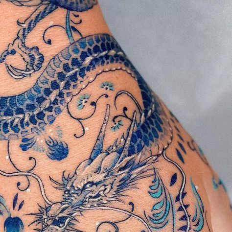 Blue Chinese Dragon Tattoo, China Porcelain Tattoo, Porcelain Pattern Tattoo, Blue China Patterns Tattoo, China Blue Tattoo, Chinese Porcelain Pattern Tattoo, Porcelain Blue Tattoo, Chinese Porcelain Tattoo, Porcelain Tattoo Blue