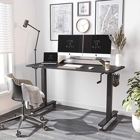 Desk Inbox, Basement Media Room, Standing Desk Height, Apartment Must Haves, Standing Desk Ergonomics, Adjustable Computer Desk, Height Adjustable Desk, Desk Decorations, Standing Table