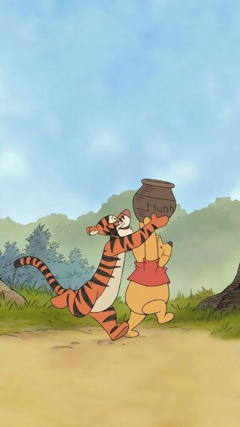 Pooh And Tigger, Tema Disney, Winnie The Pooh Pictures, Cute Winnie The Pooh, Winnie The Pooh Friends, Disney Phone Wallpaper, Film Disney, Wallpaper Iphone Disney, Old Disney