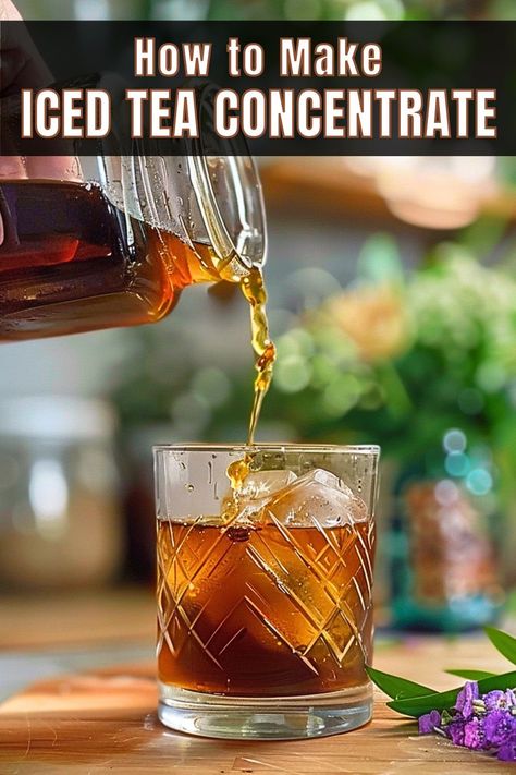 How to Make Iced Tea Concentrate - Easy Basic Recipe + Variations Diy Iced Tea, Iced Tea Concentrate, Tea Concentrate Recipe, Jasmine Milk Tea Recipe, Homemade Beverages, Moroccan Mint Tea Recipe, Milk Thistle Tea, Mint Tea Recipe, Herbal Tea Concentrate