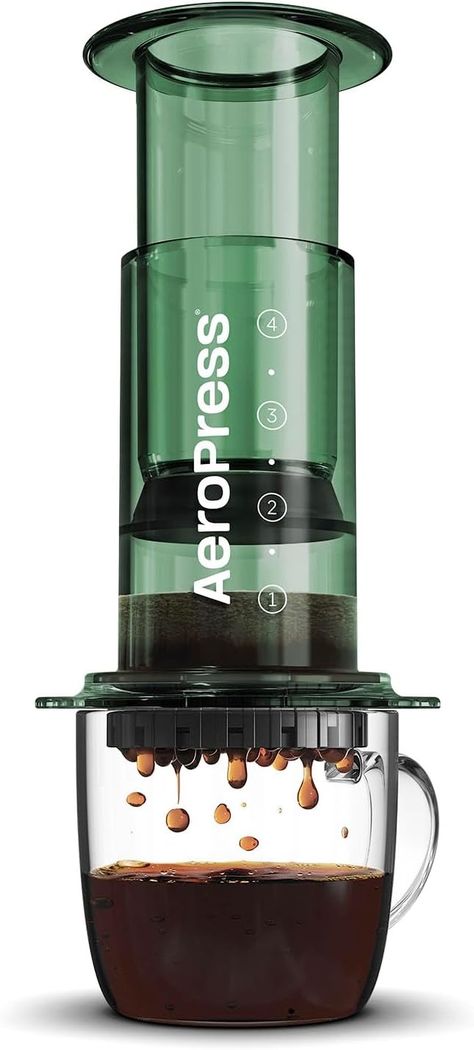 Amazon.com: AeroPress Clear Green Coffee Press – 3 In 1 Brew Method Combines French Press, Espresso-style, Full Bodied Coffee Without Grit or Bitterness, Small Portable Coffee Maker for Camping & Travel, Green: Home & Kitchen Grind Coffee, Portable Coffee Maker, Aeropress Coffee, Seeing Is Believing, Decaffeinated Coffee, Amazon Coffee, Coffee Press, Coffee Subscription, Brewing Process