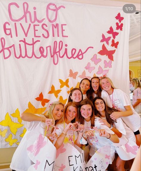 Butterfly Bid Day, Sorority Retreat, Spirit Week Themes, Sorority Recruitment Themes, Gives Me Butterflies, Sorority Rush Themes, Sorority Themes, Spring Recruitment, Recruitment Themes