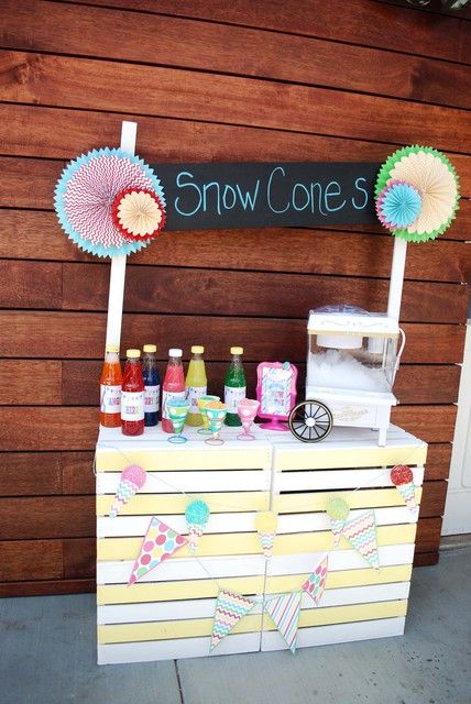 Snow Cone Summer Party!  See more party ideas at CatchMyParty.com! Pool Party Kids, Splash Party, Luau Birthday Party, Fiesta Tropical, Pool Birthday, Snow Cone, 13th Birthday Parties, Luau Birthday, Summer Birthday Party