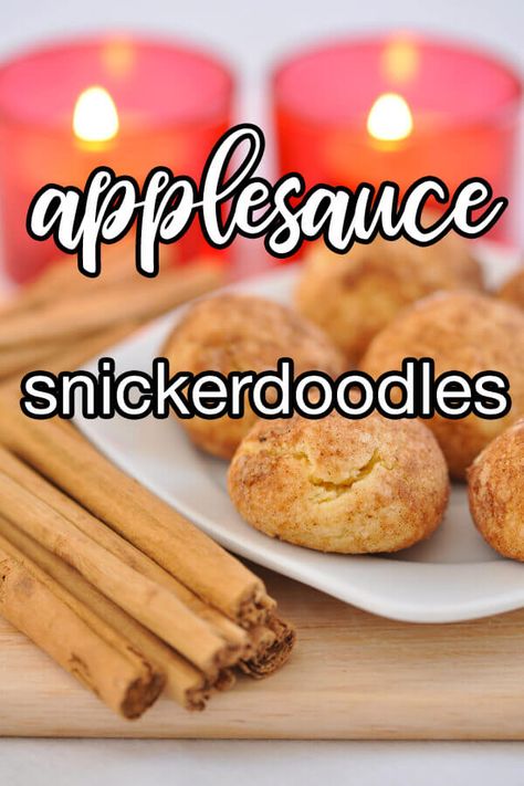 Applesauce Snickerdoodles | CDKitchen.com Applesauce Snickerdoodle Cookies, Applesauce Cookies Recipes, Recipes Using Cooked Chicken, Applesauce Cookies, Snickerdoodles Recipe, Snickerdoodle Recipe, Snickerdoodle Cookies, Treats Recipes, Kinds Of Desserts