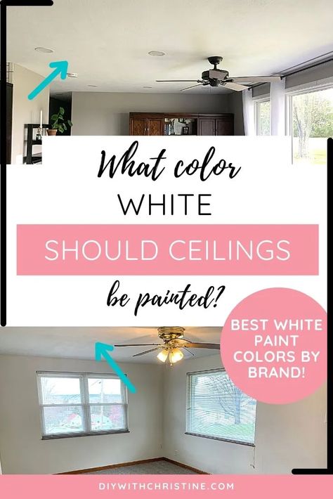 Sherwin Williams Ceiling Paint Colors, Paint Ceiling Beams White, Ceiling Paint Colors Bedroom, Behr Ultra Pure White Ceiling, Best Ceiling Colors White, Off White Ceiling Paint, Behr Ceiling Paint Colors, White Paint For Ceiling, Sherwin Williams Ceiling Color