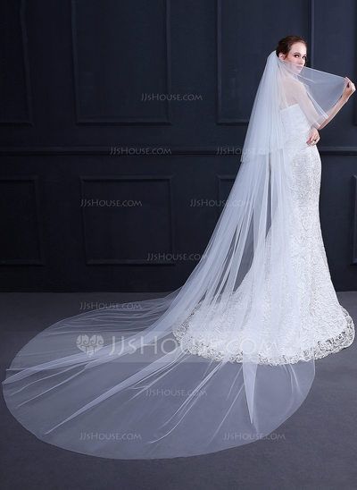 [US$ 12.00] Two-tier Cut Edge Chapel Bridal Veils Simple Long Veil, Long Veils, Cheap Wedding Veil, Cathedral Length Wedding Veil, Simple Lace, Wedding Bridal Veils, Church Suits, Long Veil, Bridal Veils