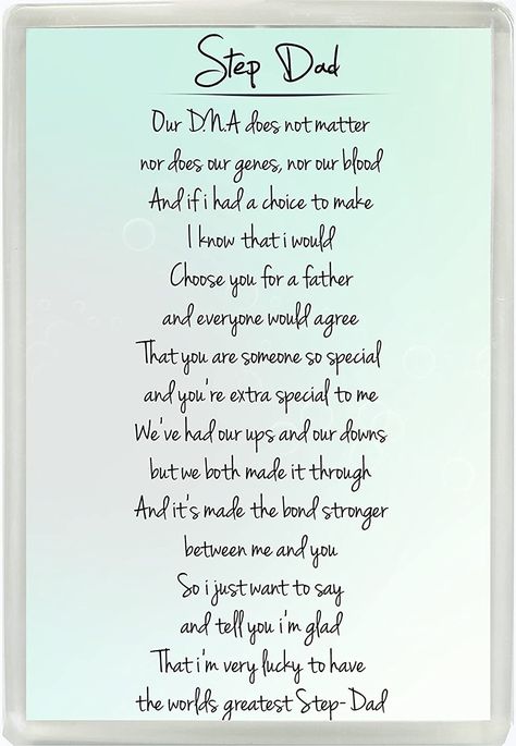 Step Dad Quotes, Love Parents Quotes, Dad Poems, Fathers Day Poems, Bonus Dad Gifts, Love Parents, You Poem, Step Father, Holiday Quotes