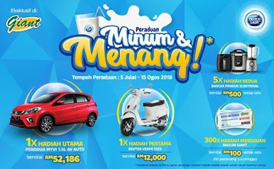 Dutch Lady "Minum & Menang" Contest: Win Myvi, Vespa, Vouchers - Malaysia Online and Offline Contest Portal Kv Design, Dutch Lady, Contest Poster, Cars Poster, Food Web Design, Facebook Contest, Dutch Women, Food Web, Facebook Advertising