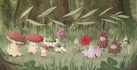 Jennie on Twitter: "My illustration of small and forgotten gods for Wanderhome!… " Cute Mushroom Wallpaper Aesthetic Laptop, Cute Mushroom Wallpaper Laptop, Fairycore Laptop Wallpaper, Hp Envy X360 Aesthetic, Cottage Core Wallpaper Desktop, Computer Wallpaper Hd 1080p, Chromebook Wallpaper, Fairycore Wallpaper, 트위터 헤더