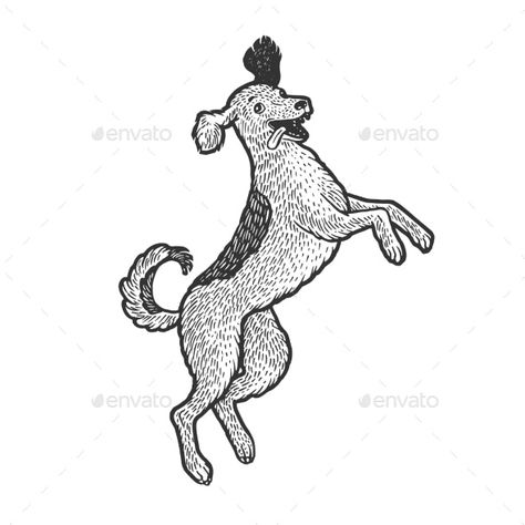 Jumping Dog Tattoo, Flying Dog Drawing, Jumping Dog Drawing, Dog Jumping Illustration, Dog Jumping Drawing, Daschund Tattoo, Jumping Drawing, Olivia Edward, Watercolour People