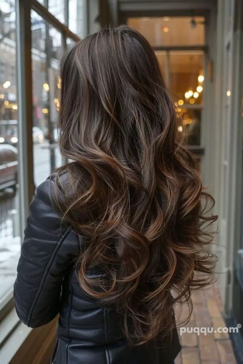 Coffee Hair Color Balayage, Balayage Hair For Fall 2024, Brown Ombre Curly Hair, Hair Color Ideas For Brunettes Winter, Hair Color Ideas For Brunettes For Fall, Winter Hair Color Ideas For Brunettes, Coffee Balayage, Fall Brunettes, Brunette Lowlights