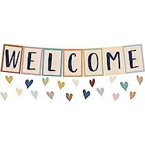 Welcome Bulletin Board, Welcome Bulletin Boards, Welcome To Kindergarten, Giant Letters, Bulletin Board Borders, Welcome Boards, Bulletin Board Sets, Bulletin Board Decor, Teacher Created Resources