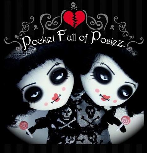 I do love Queenie's Pocket Full of Posiez dark #Goth girl dolls Gothic Quotes, 2000s Goth, Soft Cell, Goth Women, Gothic Dolls, Goth Art, Doll Play, Creepy Cute, Gothic Art