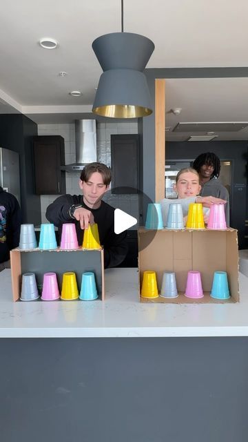 AMBER MAMIAN | NEW FAMILY CHALLENGE ➡️ follow us for more family fun ideas 🙌🏼 try to stack your cups to match those inside the box before the other team... | Instagram Kids Games For Inside, Nurture Room, Family Fun Ideas, Family Challenge, Games Night, Hand Games, King Khan, Lets Play A Game, Holiday Games