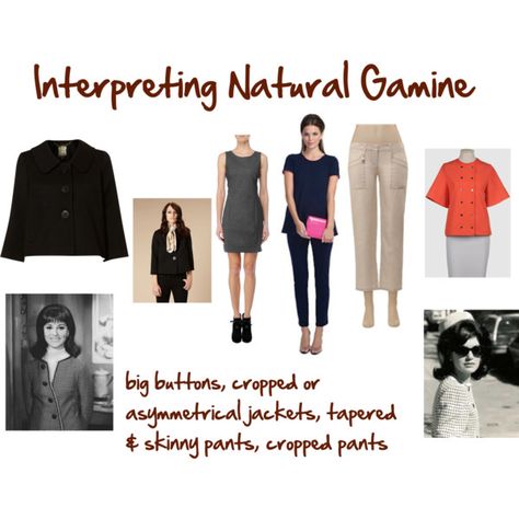 Interpreting Natural Gamine by jeaninebyers on Polyvore featuring rag & bone, Max Studio, Biba, Vionnet, natural gamine and 20 types of beauty Gamine Outfits, Natural Gamine, Gamine Style, Soft Gamine, Dramatic Classic, Asymmetric Jacket, Fashion And Beauty Tips, Soft Classic, French Words