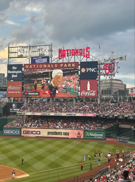 Dc Summer Aesthetic, Living In Dc Aesthetic, Dc Aesthetics Washington Dc, Baseball Game Aesthetic, Game Day Aesthetic, Washington Dc Aesthetic, Washington Dc Summer, Baseball Aesthetic, Dc Aesthetic