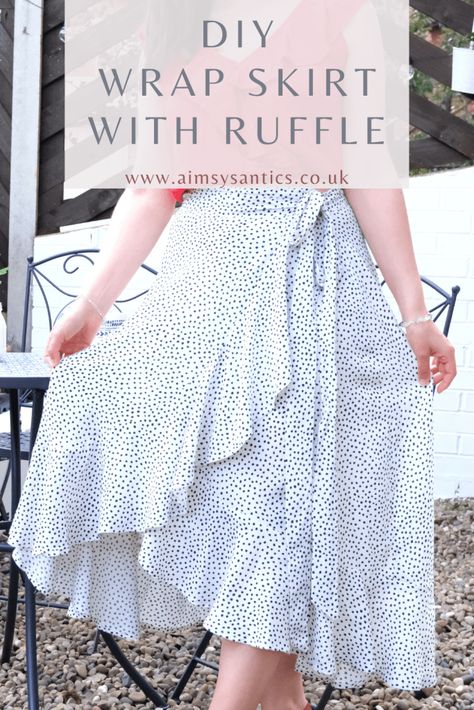 Wrap Dress Sewing Patterns Free, Garment Sewing Patterns, Wrap Skirt Dress, How To Sew A Ruffle Skirt, Free Pdf Skirt Sewing Patterns, Wrap Skirt Free Sewing Pattern, Tired Skirt Pattern, Wrapped Skirt Pattern, Wrap Skirt With Ruffles