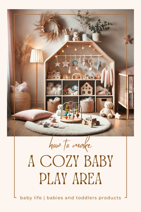 1. Choose a Soft Rug or Mat 2. Add Soft Toys 3. Incorporate Low Shelving 4. Create a Reading Corner 5. Use Gentle Lighting Nursery And Playroom Combo, Play Corner In Living Room, Nursery Reading Corner, Baby Play Area, Low Shelving, Toy Corner, Gentle Lighting, Nursery Reading, Toddler Play Area