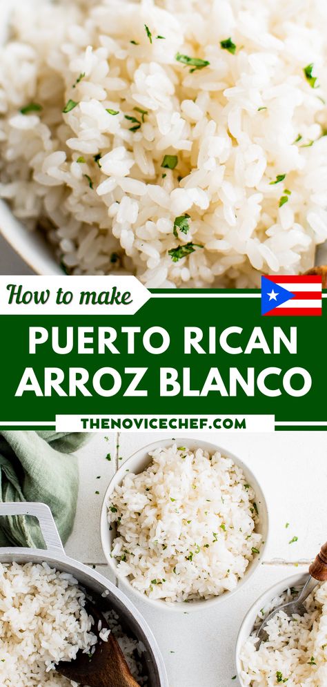 Easy Puerto Rican Rice, White Rice Puerto Rican Style, Puerto Rican White Rice Recipes, How To Make Puerto Rican Rice, White Rice And Beans Puerto Rican, Flavorful White Rice Recipe, Spanish White Rice Recipes, Puerto Rican Rice And Beans Authentic, Arroz Con Habichuelas Puerto Rico