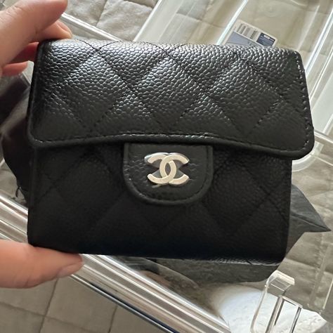 New Chanel Caviar Wallet. Stickers Are Still On Cc’s. Includes Authenticity Card, Dust Bag And Box. Chanel Small Wallet, Chanel Boy Wallet, Chanel Long Wallet, Chanel Classic Flap Bag, Chanel #1, Small Leather Wallet, Card Purse, Classic Flap Bag, Quilted Wallet