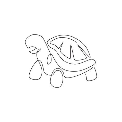 Tortoise Drawing, Tortoise Tattoo, Turtle Drawing, Drawing Cartoon Characters, Line Art Tattoos, Continuous Line Drawing, Single Line, Identity Logo, Tiny Tattoos