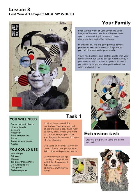 Art Lessons For Fifth Grade, Artists For Identity, Ks3 Art Ideas, Collage Projects High School, Color Theory Lessons High School, High School Advanced Art, High School Self Portrait Project, High School Graphic Design Projects, Year 9 Art Projects